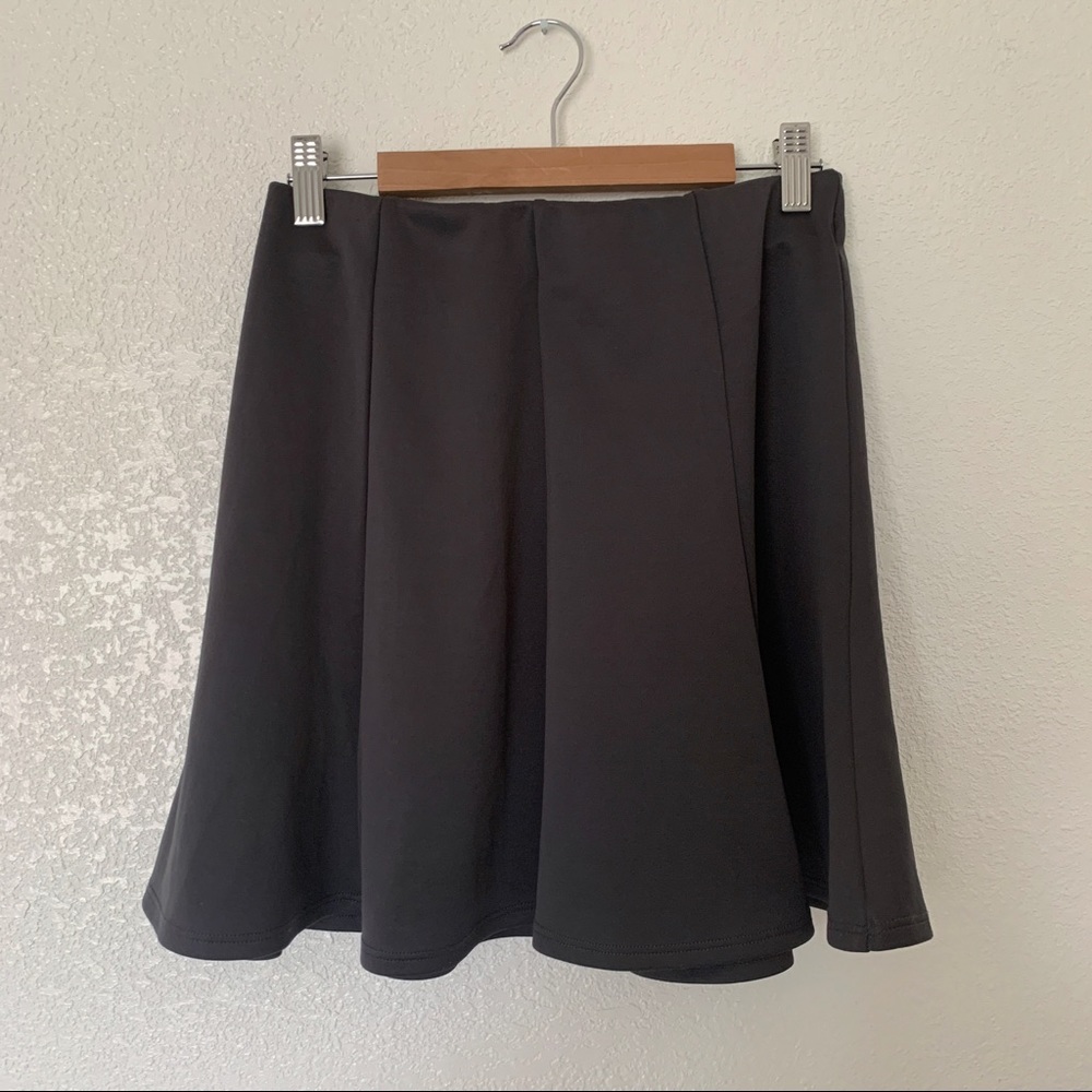 Forever 21 Dark Grey Pleated High Waisted Skirt